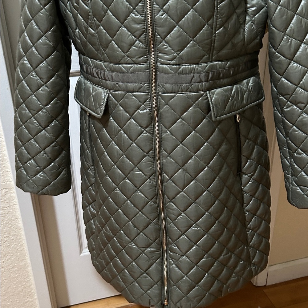 Kate Spade Quilted Puffer Jacket in Olive - Picture 4 of 16
